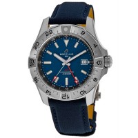 Réplique Montre Breitling Avenger automatique GMT 44 avec cadran bleu et bracelet en cuir pour homme A32320101C1X1