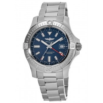 Réplique Montre Breitling Avenger automatique GMT 45 avec cadran bleu en acier inoxydable pour homme A32395101C1A1