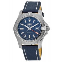 Réplique Montre Breitling Avenger automatique GMT 45 avec cadran bleu et bracelet en cuir pour homme A32395101C1X2