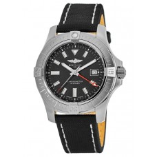 Réplique Montre Breitling Avenger automatique GMT 43 avec cadran noir et bracelet en cuir pour homme A32397101B1X1