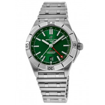 Réplique Montre Breitling Chronomat Automatique GMT 40 Cadran Vert En Acier Pour Homme A32398101L1A1