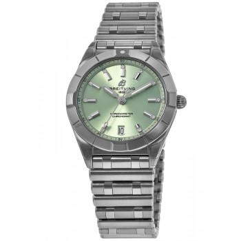 Réplique Montre Breitling Chronomat Quartz 32 pour femme avec cadran vert en acier A77310101L1A1