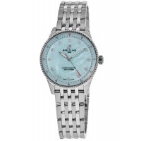 Réplique Montre pour femme Breitling Navitimer 32 en nacre bleue et cadran diamant en acier A77320171C1A1