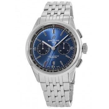 Réplique Montre Breitling Premier B01 Chronographe 42 Cadran bleu en acier inoxydable pour homme AB0118221C1A1