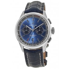 Réplique Montre Breitling Premier B01 Chronographe 42 Cadran bleu Bracelet en cuir bleu pour homme AB0118221C1P1