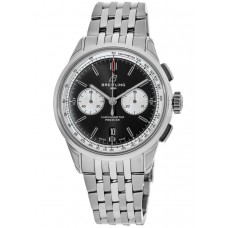 Réplique Montre Breitling Premier B01 Chronographe 42 Cadran noir en acier inoxydable pour homme AB0118371B1A1