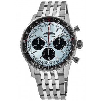 Réplique Montre Breitling Navitimer B01 Chronographe 43 pour homme en acier avec cadran bleu glacier AB0138241C1A1