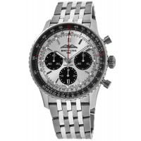 Réplique Montre Breitling Navitimer B01 Chronographe 43 pour homme en acier avec cadran argenté AB0138241G1A1