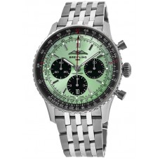 Réplique Montre Breitling Navitimer B01 Chronographe 43 pour homme en acier avec cadran vert menthe AB0138241L1A1