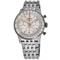 Réplique Montre Breitling Navitimer B01 Chronographe 41 pour homme en acier avec cadran argenté AB0139211G1A1