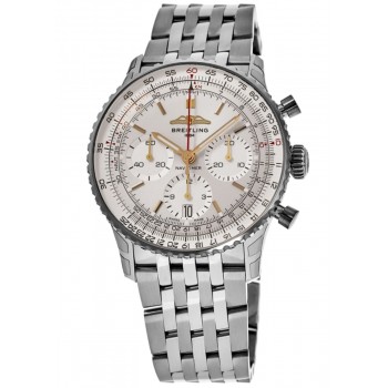 Réplique Montre Breitling Navitimer B01 Chronographe 41 pour homme en acier avec cadran argenté AB0139211G1A1