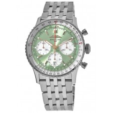 Réplique Montre Breitling Navitimer B01 Chronographe 41 pour homme en acier avec cadran vert AB0139211L1A1