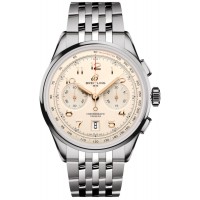 Réplique Montre Breitling Premier B01 Chronographe 42 pour homme en acier avec cadran crème AB0145211G1A1