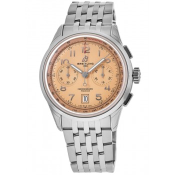 Réplique Montre Breitling Premier B01 Chronographe 42 pour homme en acier avec cadran en cuivre AB0145331K1A1