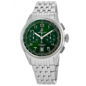 Réplique Montre Breitling Premier B01 Chronographe 42 pour homme en acier avec cadran vert AB0145371L1A1