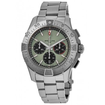 Réplique Montre Breitling Avenger B01 Chronographe 44 pour homme en acier avec cadran vert AB0147101L1A1