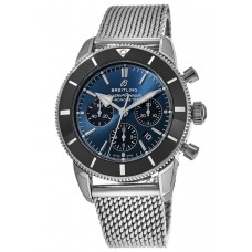 Réplique Montre Breitling Superocean Heritage II B01 Chronographe 44 Cadran bleu Bracelet en maille d'acier pour homme AB0162121C1A1