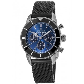 Réplique Montre Breitling Superocean Heritage II B01 Chronographe 44 Cadran bleu Bracelet en caoutchouc pour homme AB0162121C1S1