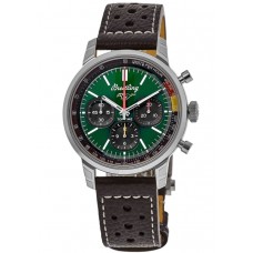 Réplique Montre Breitling Top Time Ford Mustang avec cadran vert et bracelet en cuir pour homme AB01762A1L1X1