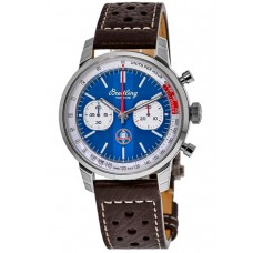 Réplique Montre Breitling Top Time Shelby Cobra pour homme avec cadran bleu et bracelet en cuir AB01763A1C1X1