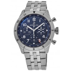 Réplique Montre Breitling Super Avi B04 Chronographe GMT 46 Hommage à Vought F4U Corsair Cadran bleu en acier pour homme AB04451A1C1A1