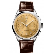 Réplique Montre Breitling Premier Chronograph 40 avec cadran en cuivre et bracelet en cuir pour homme AB0930F51H1P1