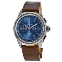 Réplique Montre Breitling Premier B15 Duograph 42 pour homme avec cadran bleu et bracelet en cuir AB1510171C1P1