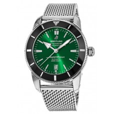 Réplique Montre Breitling Superocean Heritage 42 avec cadran vert et bracelet en acier pour homme AB2010121L1A1