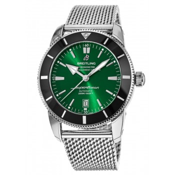 Réplique Montre Breitling Superocean Heritage 42 avec cadran vert et bracelet en acier pour homme AB2010121L1A1