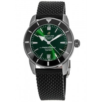 Réplique Montre pour homme Breitling Superocean Heritage 42 avec cadran vert et bracelet en caoutchouc AB2010121L1S1