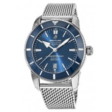 Réplique Montre Breitling Superocean Heritage II automatique 46 avec lunette en céramique bleue et bracelet en acier pour homme AB2020161C1A1