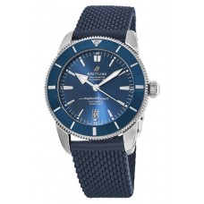 Réplique Montre Breitling Superocean Heritage II Automatique 46 avec bracelet en caoutchouc et céramique bleue pour homme AB2020161C1S1