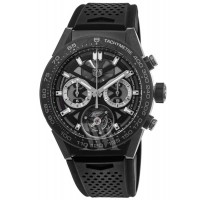 Réplique Montre pour homme Tag Heuer Carrera Tourbillon en titane noir CAR5A8W.FT6071