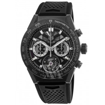 Réplique Montre pour homme Tag Heuer Carrera Tourbillon en titane noir CAR5A8W.FT6071