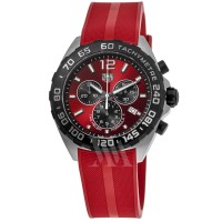 Réplique Montre pour homme Tag Heuer Formula 1 chronographe cadran rouge bracelet en caoutchouc CAZ101AN.FT8055