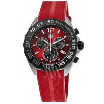 Réplique Montre pour homme Tag Heuer Formula 1 chronographe cadran rouge bracelet en caoutchouc CAZ101AN.FT8055