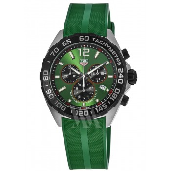 Réplique Montre pour homme Tag Heuer Formule 1 chronographe à quartz cadran vert bracelet en caoutchouc CAZ101AP.FT8056