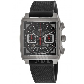 Réplique Montre automatique pour homme Tag Heuer Monaco avec cadran noir et bracelet en cuir CBL2183.FT6236