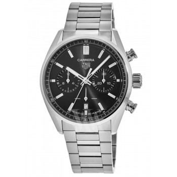 Réplique Montre pour homme Tag Heuer Carrera Calibre Heuer 02 42 mm en acier avec cadran noir CBN2010.BA0642