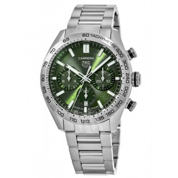 Réplique Montre pour homme Tag Heuer Carrera chronographe automatique cadran vert en acier CBN2A10.BA0643