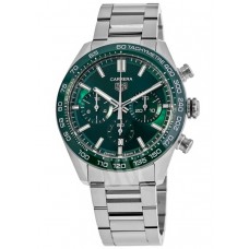 Réplique Montre pour homme Tag Heuer Carrera chronographe automatique 44 mm cadran vert en acier CBN2A1N.BA0643