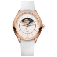 Réplique Montre Piaget Limelight pour femme, cadran blanc, or rose, bracelet en cuir blanc, G0A40110