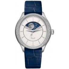 Réplique Montre Piaget Limelight Stella pour homme avec cadran blanc et bracelet en cuir doré blanc G0A40111