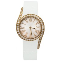 Réplique Montre Piaget Limelight Gala avec cadran argenté et bracelet en satin blanc pour femme G0A41181