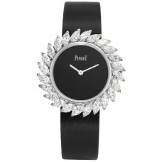 Réplique Montre Piaget Limelight Gala avec cadran noir et bracelet en satin noir pour femme G0A41252