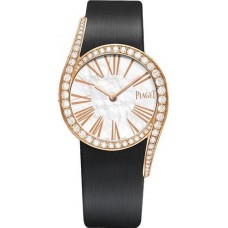 Réplique Montre Piaget Limelight Gala pour femme, cadran en nacre, diamant, bracelet en satin noir, G0A41291