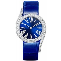 Réplique Montre Piaget Limelight Gala avec cadran bleu et bracelet en cuir bleu diamant pour femme G0A42163