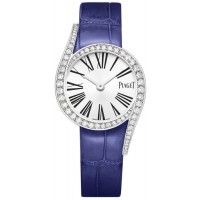 Réplique Montre Piaget Limelight Gala avec cadran argenté et bracelet en cuir diamant pour femme G0A43150