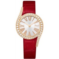 Réplique Montre Piaget Limelight Gala avec cadran argenté et bracelet en cuir diamant pour femme G0A43151