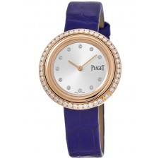 Réplique Montre Piaget Possession Cadran Argent Diamant Or Rose Bracelet Cuir Femme G0A44292